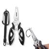 XINSHEYE Fishing Pliers, Multifunctional, Non-Slip, Hook Remover, with Handle Rope, High Performance, Ultra Lightweight, with Ral Cord, Black
