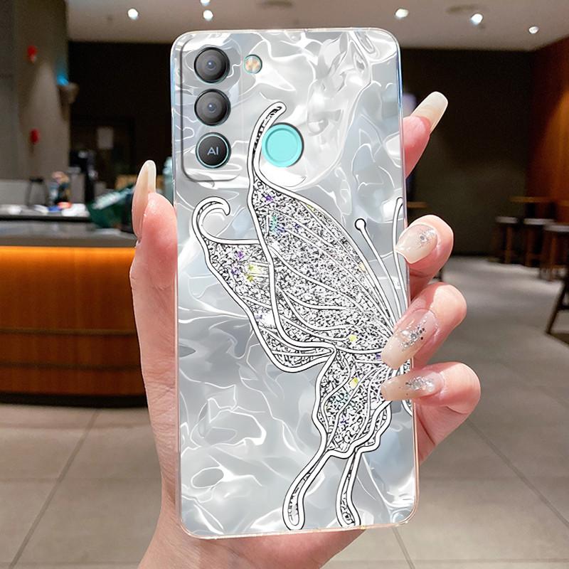 For Tecno Pop 5 LTE BD4 Pop5 BD2 4 Air 4 LTE Cases Flower Butterfly Cover Pop 6 Pro BE8 Soft Silicone Transparent TPU Phone Case