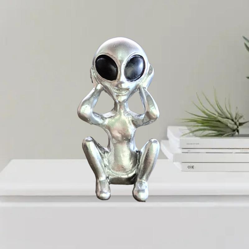 

Креативные инопланетяне Не слушайте, не смотрите, не говорите, Поделки из смолы, Украшения, Украшения 1pc