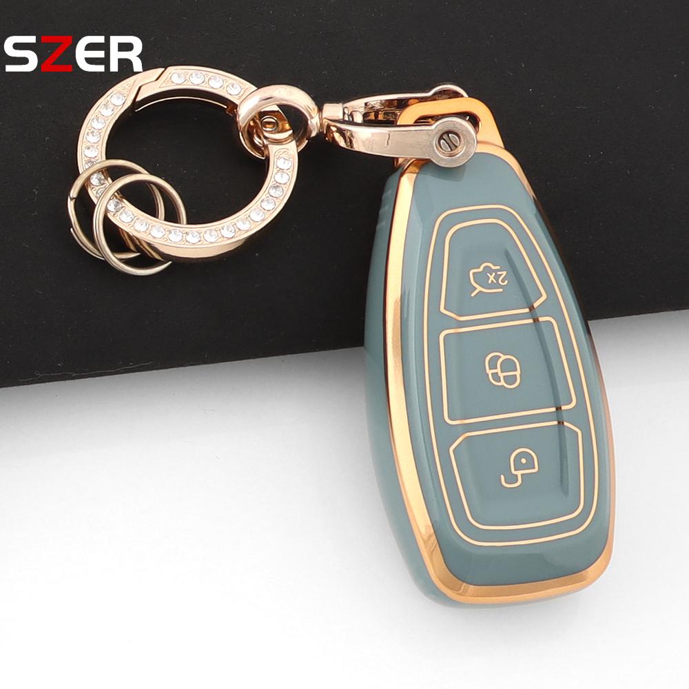 New Tpu Car Remote Key Cover Case Shell Fob For Ford Fiesta Focus 3 4 Mondeo Ecosport Kuga Focus C-Max St Escape Keychain Holder