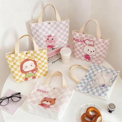 Korean Style Women's Canvas Tote and Crossbody Bag - Large Capacity and Versatile for Commuting or Lunch Box Use