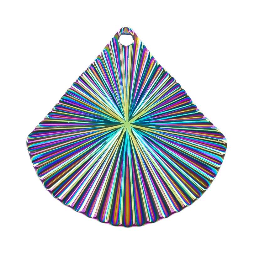 Personality Rainbow Irregular Round Heart Oval Stainless Steel Charm For Jewelry Making Bulk Supplies DIY Simple Earring Pendant