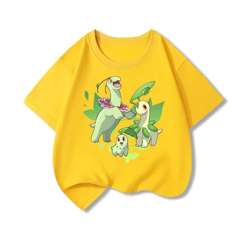 Potdemiel  New Summer Style Pure Cotton Childrens TShirts Pikachu Print Unisex Size Comfortable and Breathable