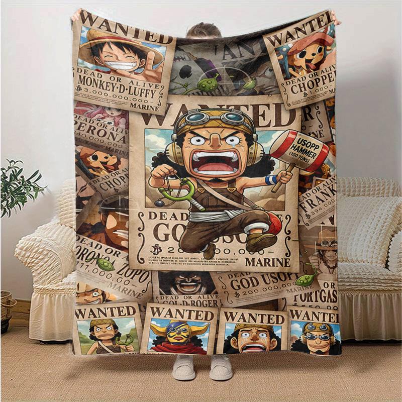 1pc One Piece Adventure Soft Throw Blanket Flannel All Season Light Weight Living Room/Bedroom Warm Blanket. M7270148