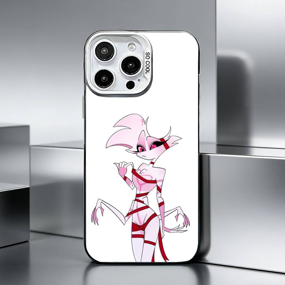 A-Angel D-DustS H-Hazbin Custodia per Telefono per iPhone 17,16,15,14,13,12,11 Plus,Pro Max,XS,Custodia per telefono argentata colorata