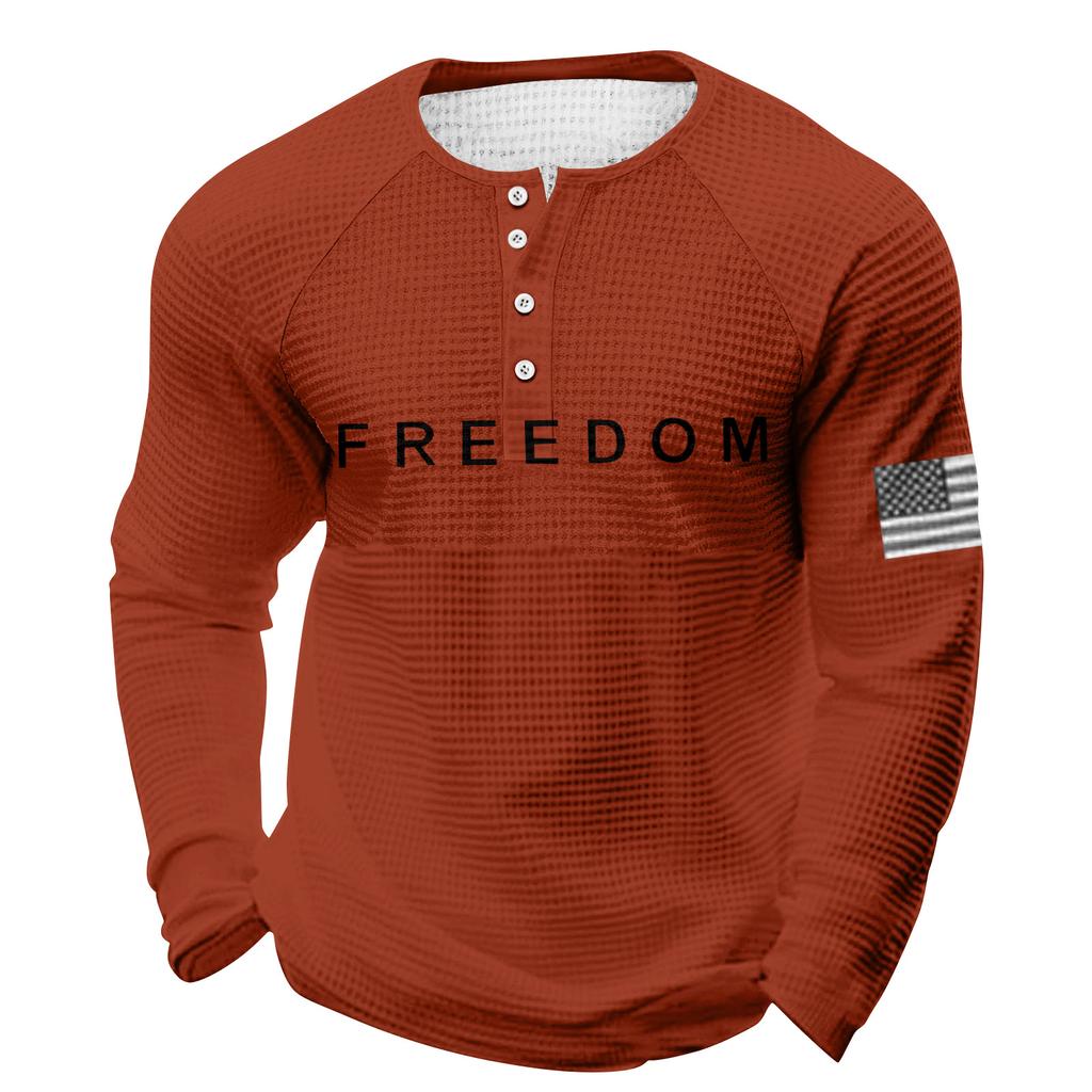 Men's Loose Casual Button Down Collar Long Sleeve Top