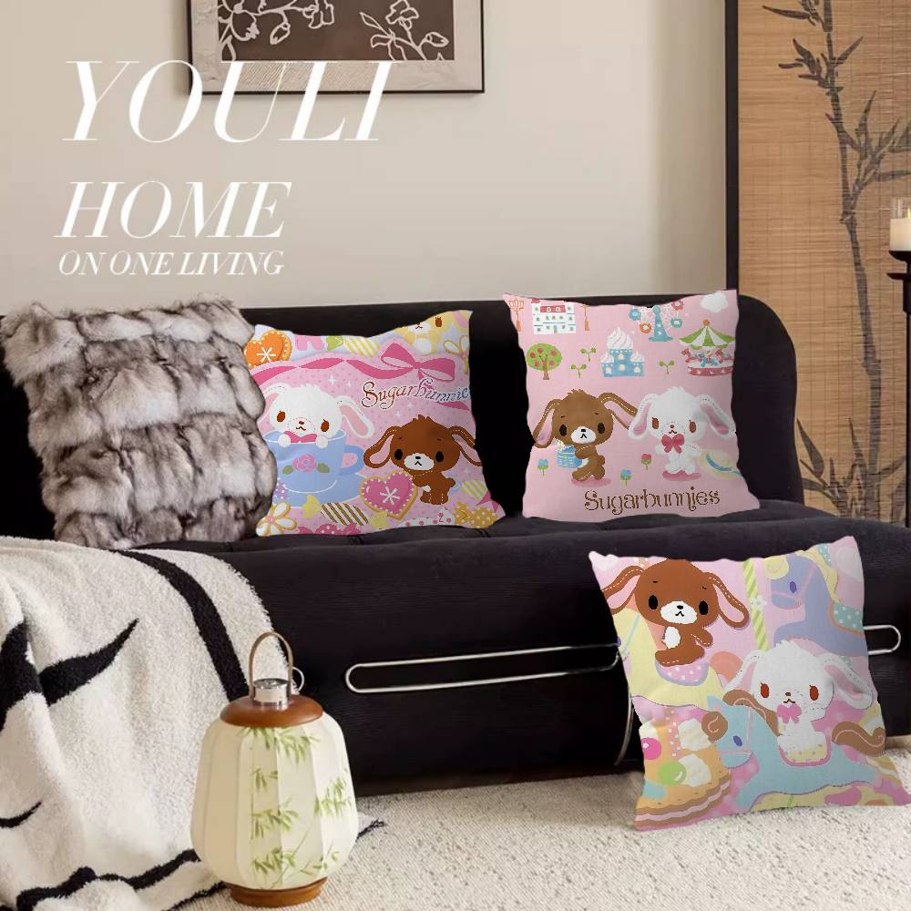Cartoon S-SugarbunnieS-S Cushion Cover Inches Farmhouse Decor Home Throw Pillow Covers For Couch Decorations