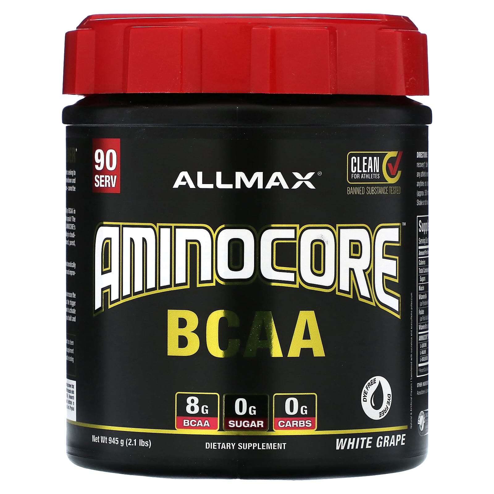 

Aminocore Bcaa, White Grape, 945g (2.1Lb)