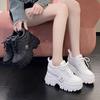 Platform Heel Heightening Shoes for Ladies Spring and Autumn Fashion Lace-up Sports Casual Shoes