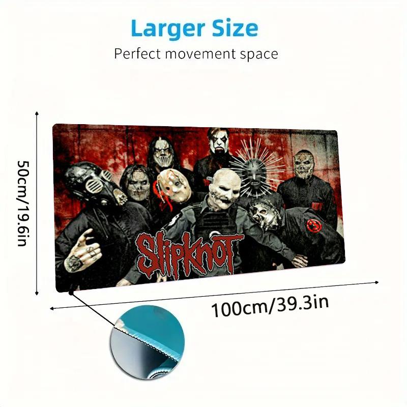 Slipknot Red Tribal Symbol Logo Large Gaming Mouse Pad Non Slip Desk Mat for PC Rock Band Fan Decor