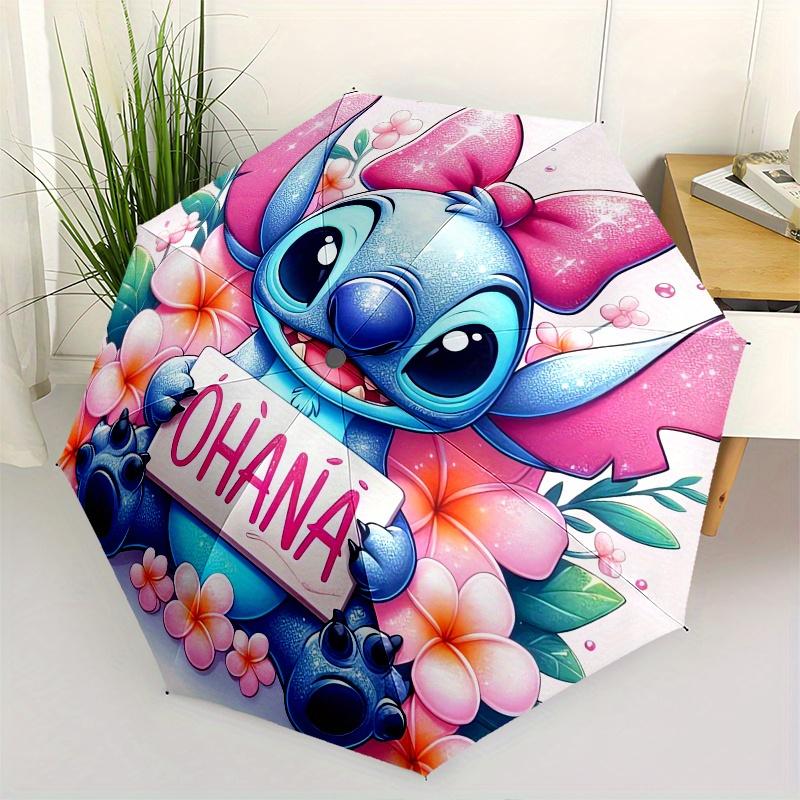 

Stitch,Ohana Automatic Opening and Closing Umbrella - 8 Ribs Windproof Portable Folding Umbrella with Plastic Handle, Suitable for Casual an