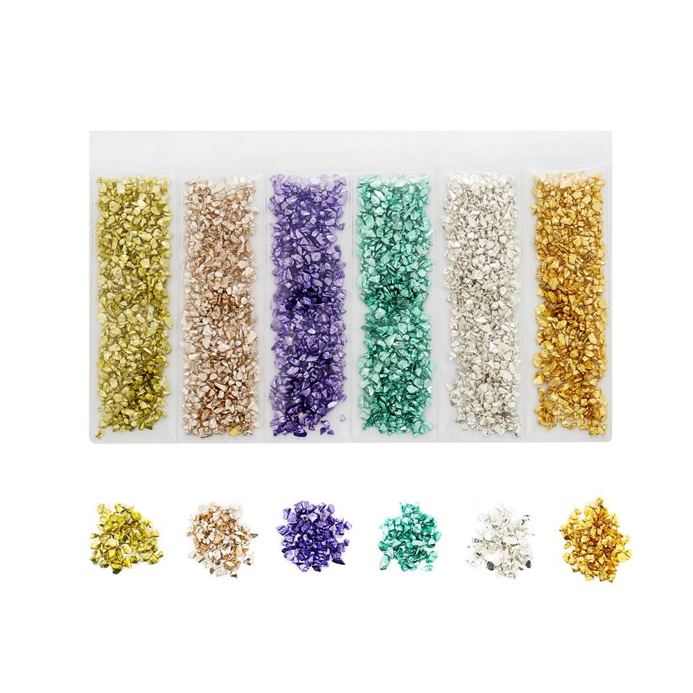 1 Set Multi-Color Mixing Nail Art Crushed Glass Stones Irregular Decoration for DIY Epoxy Resin Siliocne Mold Fillings Material