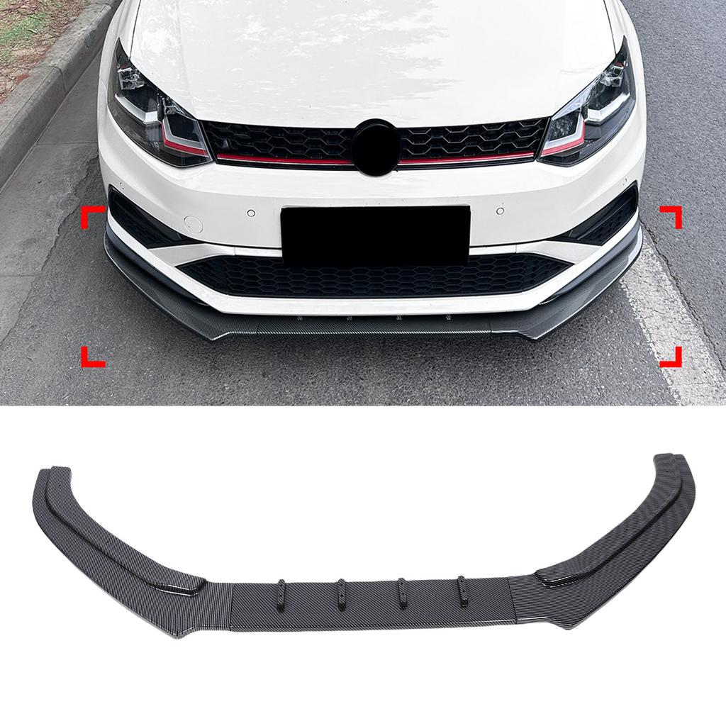 Front Bumper Lip Spoiler 3 Sections Bumper Lip Chin Splitter Diffuser Protector Body Kit Replacement for 6C 2015-2018
