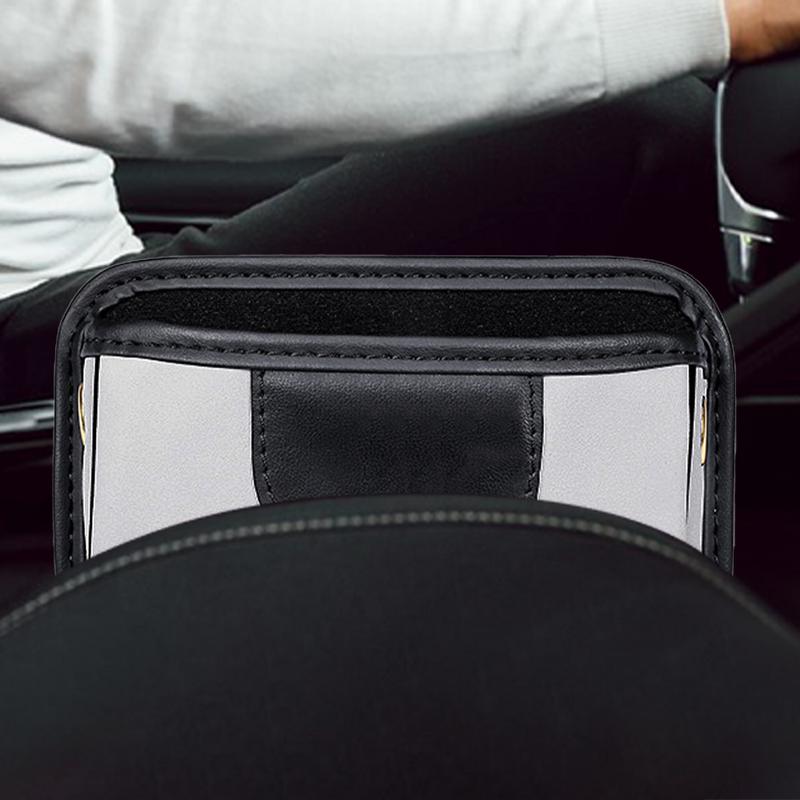 Car Side Pocket Organizer Artificial Leather Console Organizer Bag Adhesive Car Door Side Pouch Storage Bag For Phones Cards