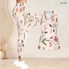 Women Plus Size Two Piece Set Scoop Neck Sleeveless Floral Printed Tank Top And Fitted Pants
