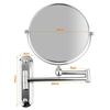 Magnifying Wall Mirror Makeup Mirror Wall Shaving Makeup Folding Bathroom Makeup Mirror Wall Free Drilling | Bathroom Mirrors