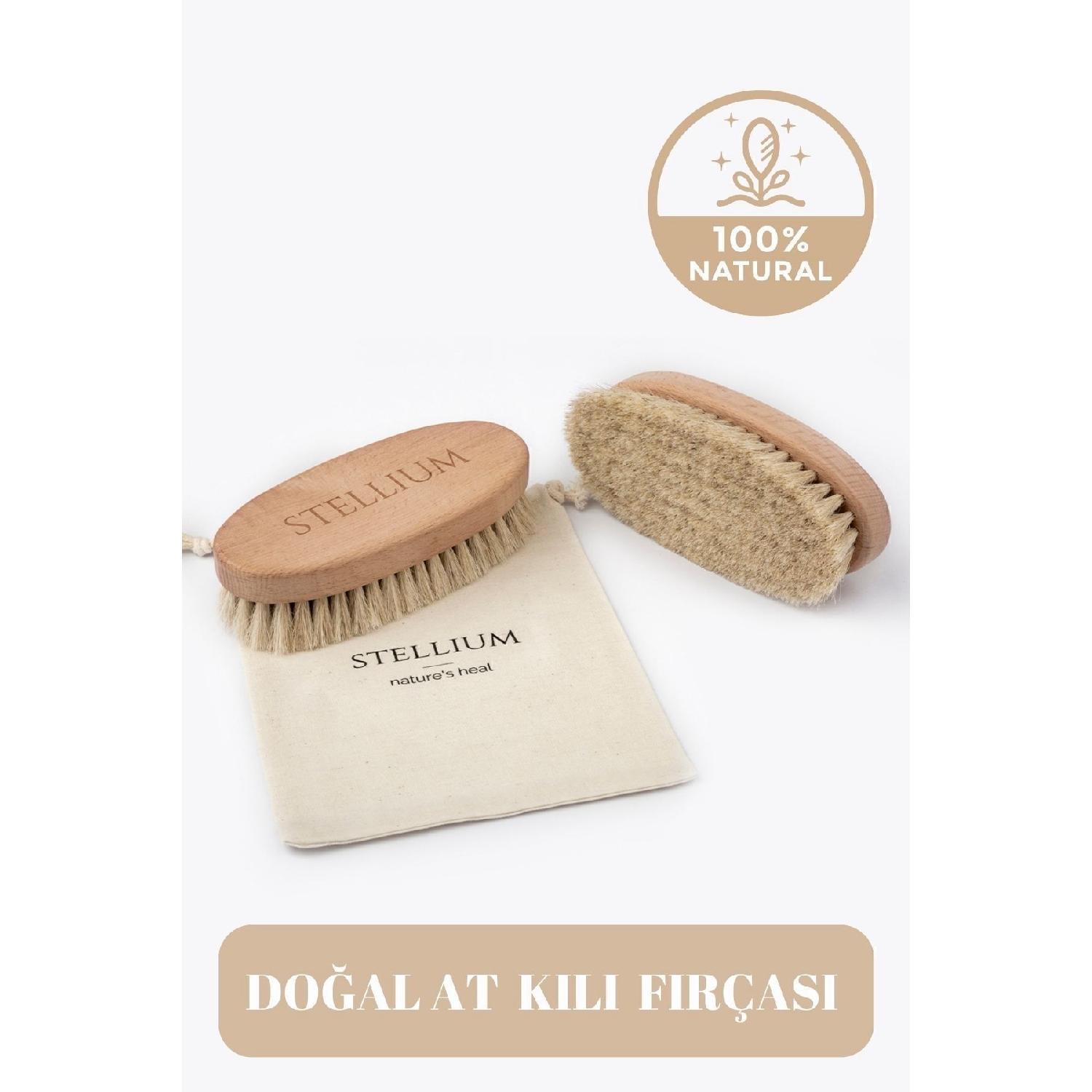 

100% Natural Horsehair Cellulite Drainage Massage Brush (dry Brushing) - Storage Pouch