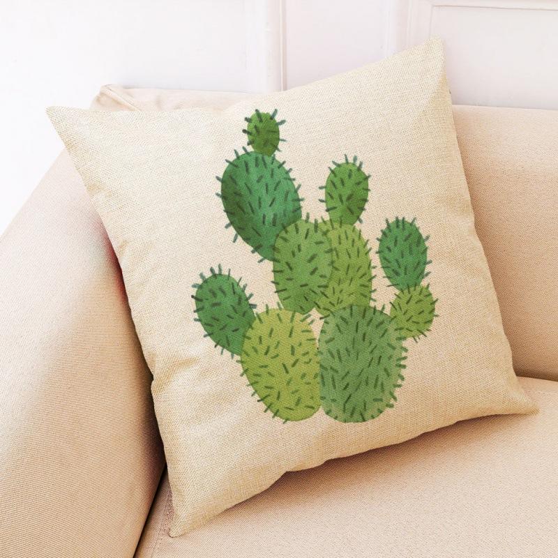 Creative Cactus Potted Plant Throw Pillow Covers With Digital Printing Of Short Plush Fabric Car-Shaped Sofa Cushion Home Decor