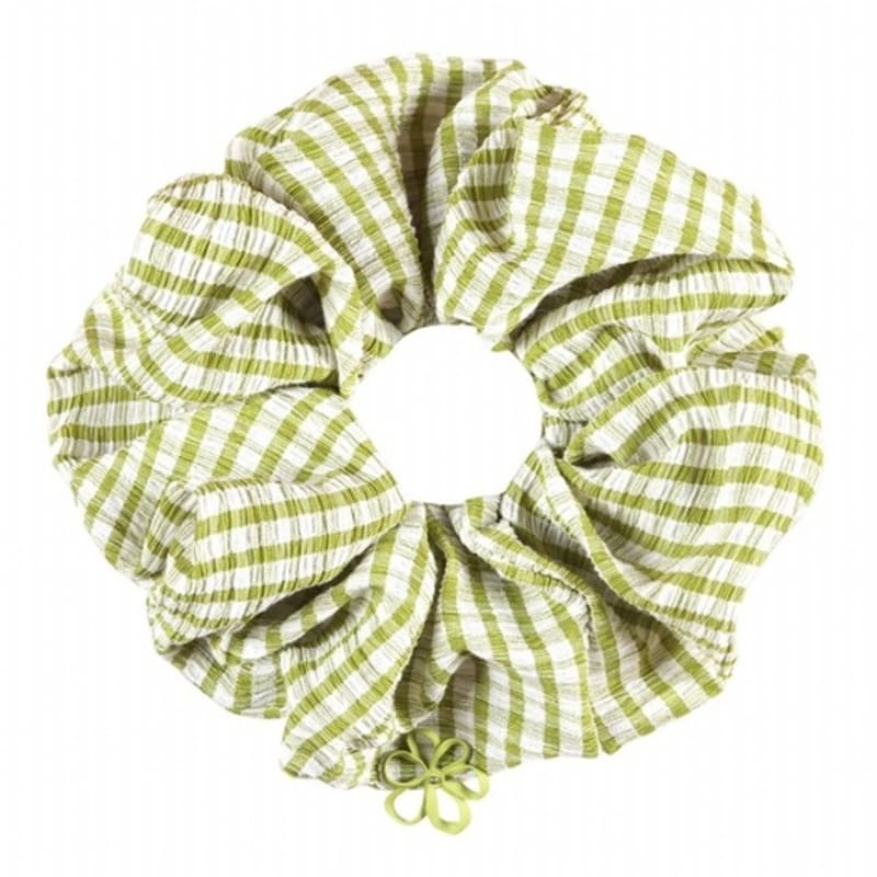 Dana Burton Open Petal Check Scrunchie