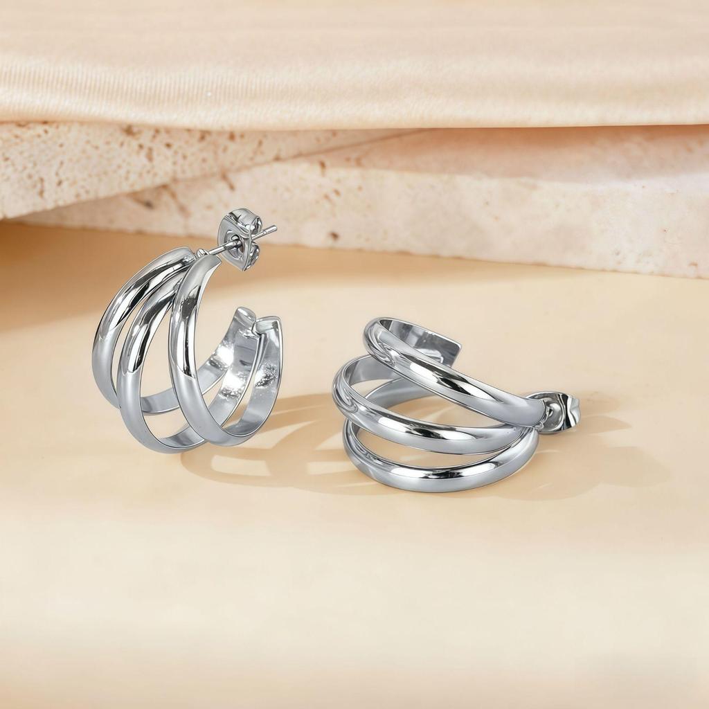 2025 Lightweight Luxury Titanium Steel Earrings: Colorfast High-End Ear Cuffs for Women