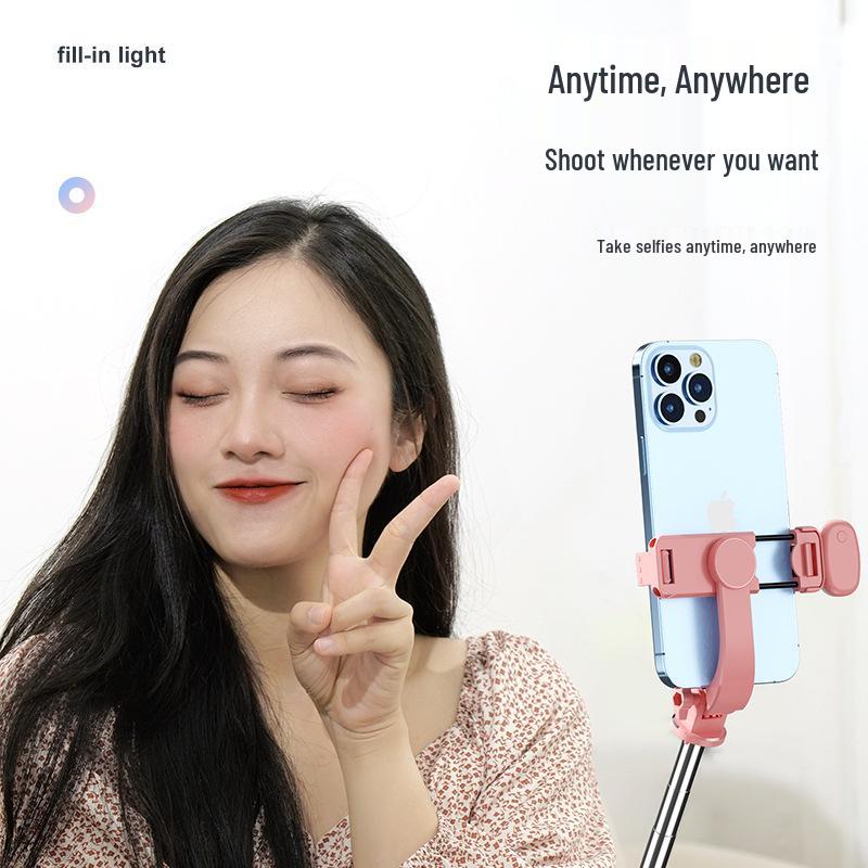 Bluetooth Selfie Stick with Fill Light & Tripod Stand for Live Streaming