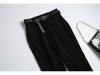Women's Off-White High-Waist Slim Cigarette Pants - Light, Straight, Casual Spring Style
