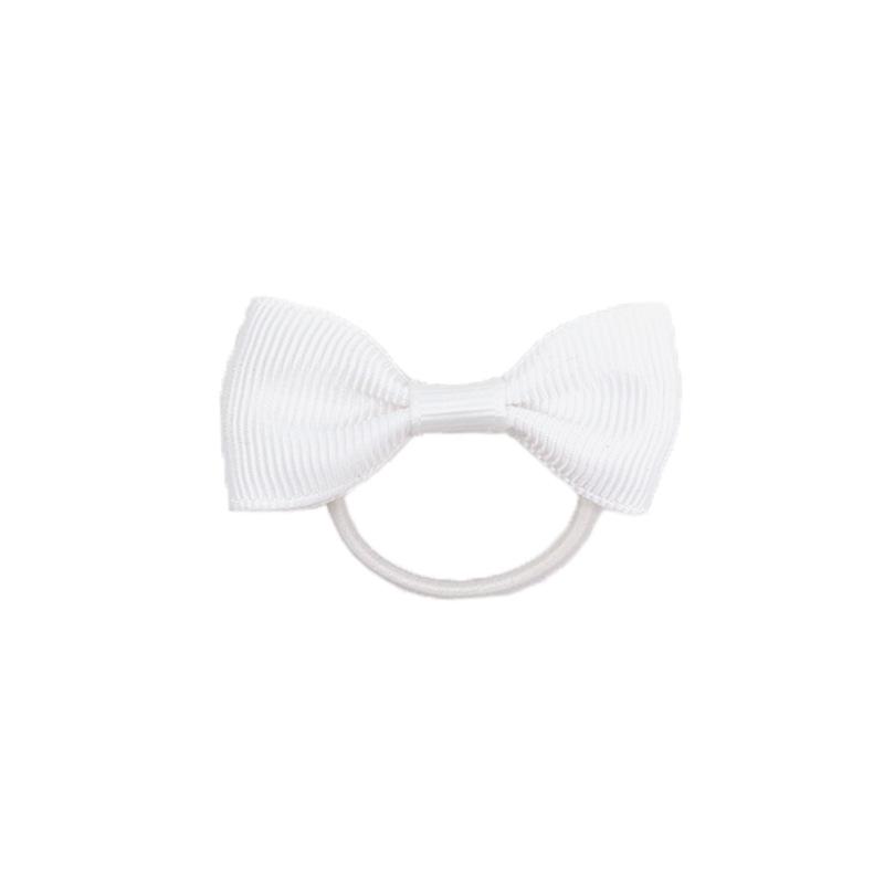 2-Inch Solid Color Bow Hair Tie for Girls - Grosgrain Ribbon Rubber Band
