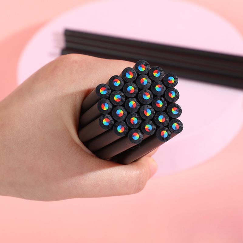 1/2/4 stk 7 farger konsentrisk gradient fargerike blyanter fargestift fargeblyant kreativ kawaii skrivesaker kunst maling tegne penn