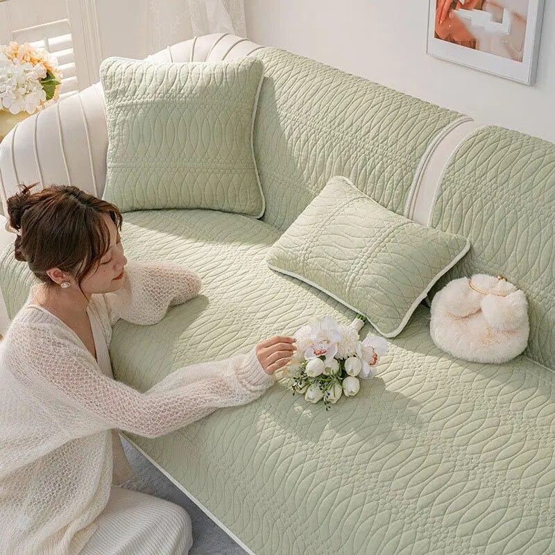 

Soft 100% Cotton Sofa Cover Modern Living Room Couch Protector Chair Towel Home Decor 70X70cm 1pc