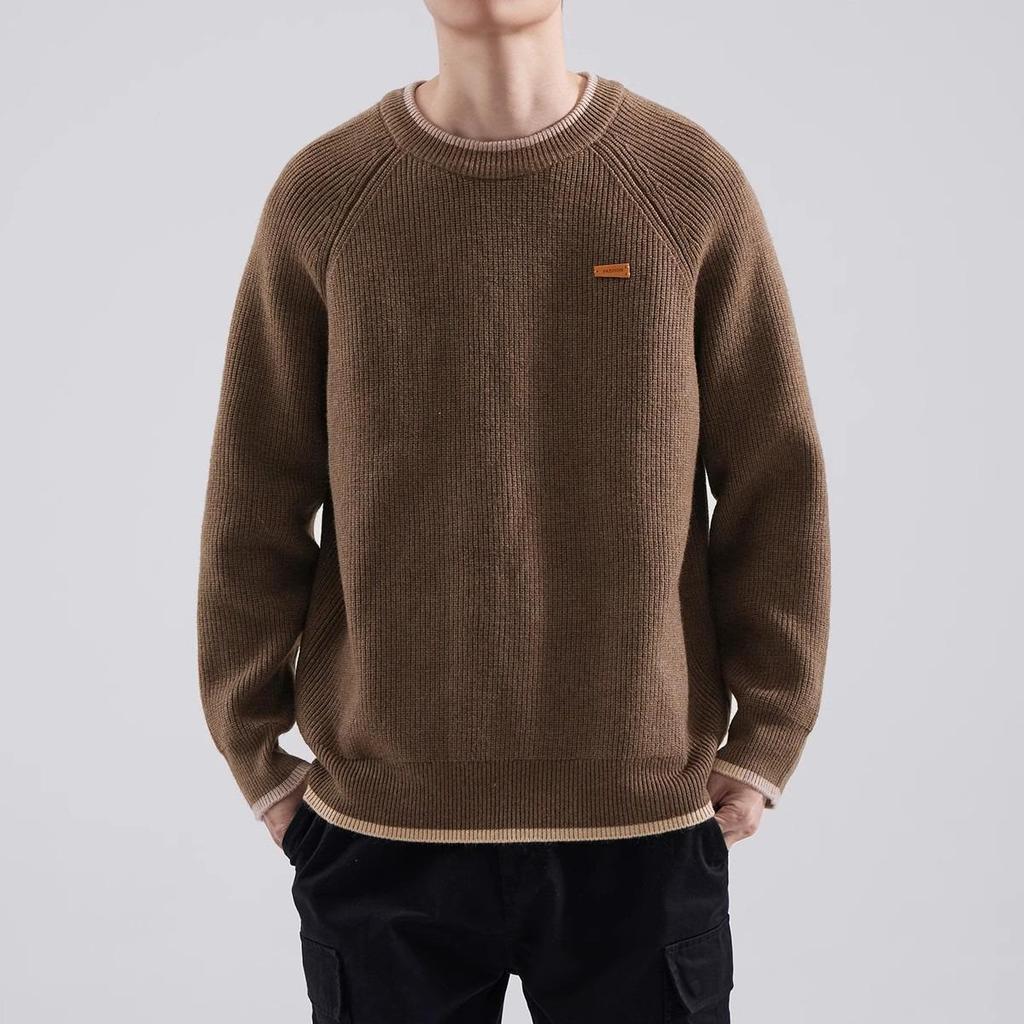 Men's Trendy Heavyweight Raglan Sweater - Autumn/Winter Loose Fit