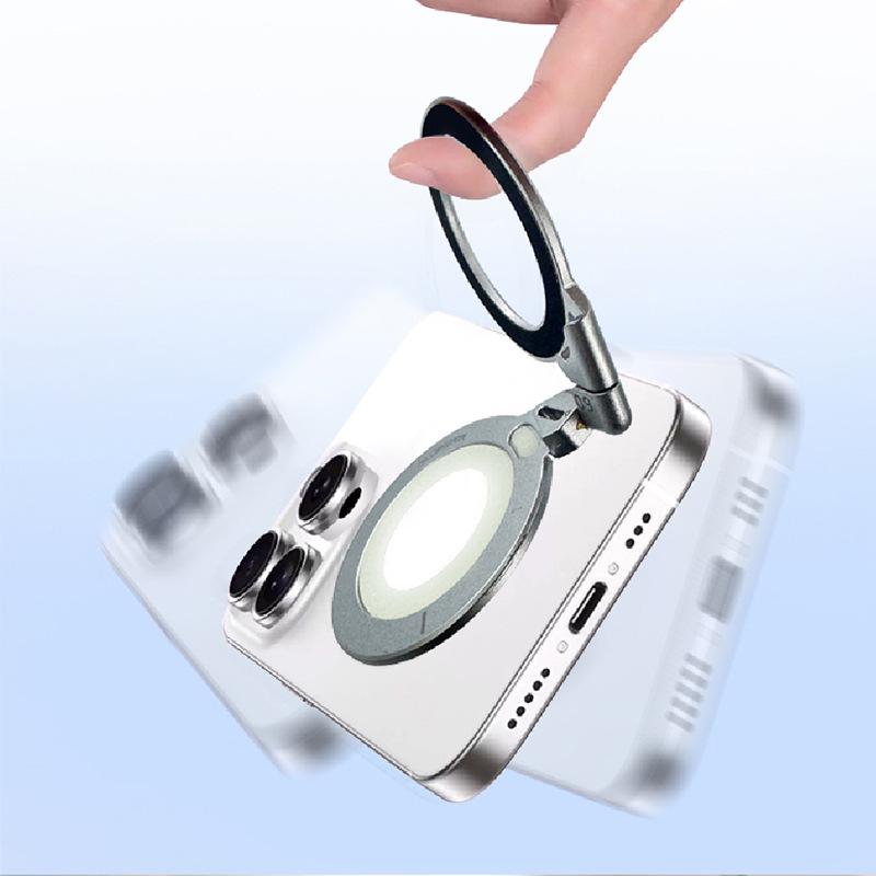 Aluminum Magnetic Ring Holder with N52 Magnets, Ultra-Thin, Portable, Multi-Angle Adjustable, Double-Sided Suction.