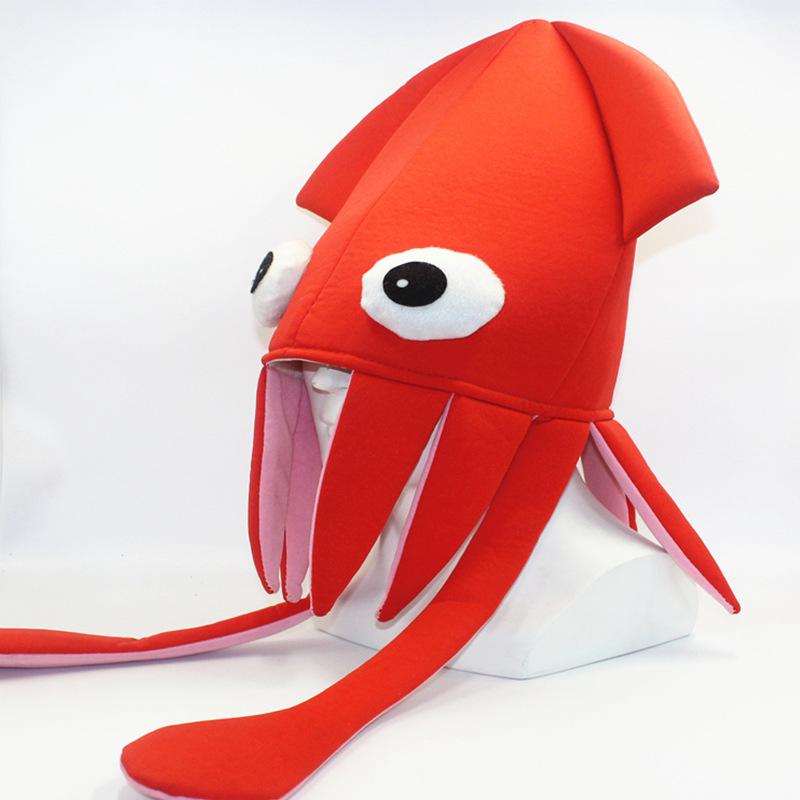 Samt-Tintenfischhut, Oktopushut, Festivalball-Requisite, Party-Accessoires, Neuheiten, lustige Atmosphäre-Requisiten, Hut