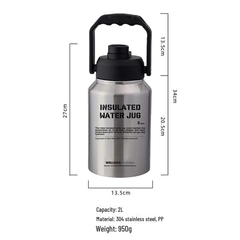 

WELLHIKE 2L Stainless Steel Camping Ice Bucket 2L