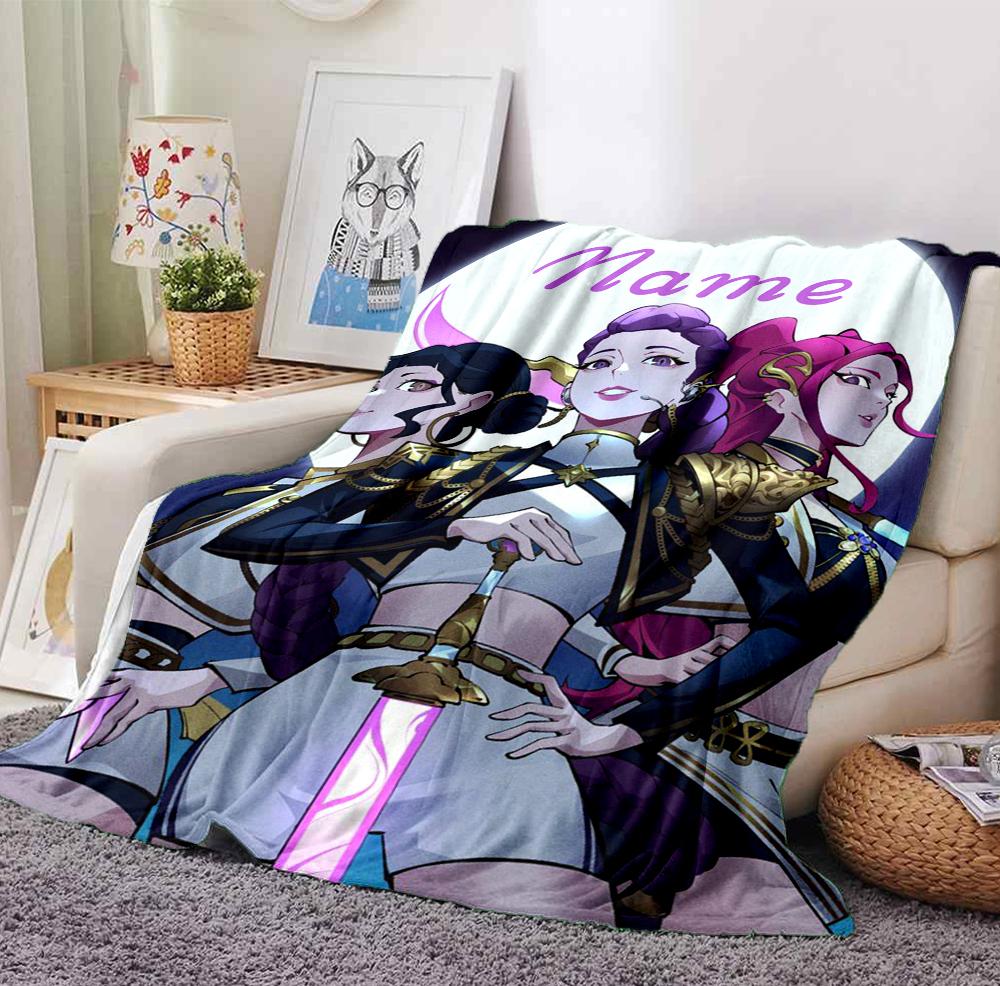 Custom Name Fantasy World Flannel Blanket Throw Blanket Soft Warm Sofa Bed Home Decor Unique Gift