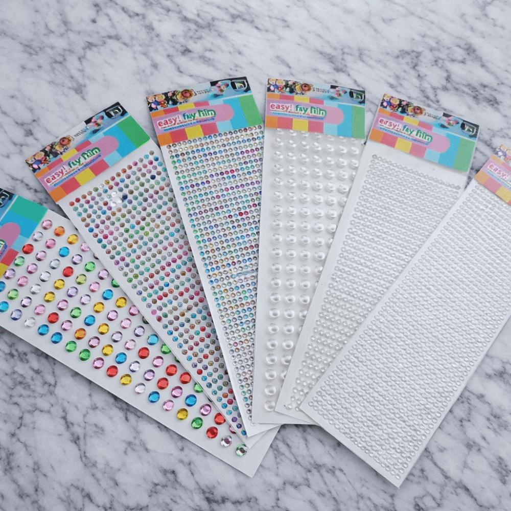 Round Shape Acrylic Crystal Stickers Colorful Design Diamond Stickers  for Kids DIY Crafts
