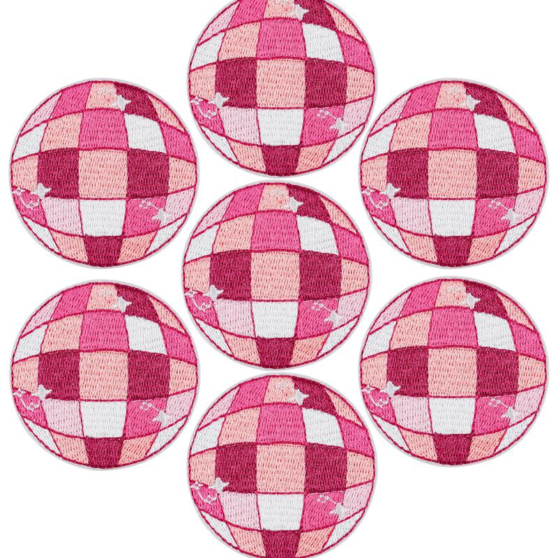 10PCS/lots Pink Western Cowboy Embroidered DIY Iron On Patches For Hats Jackets Jeans Sew Badges Pink Cartoon Embroidery Patch