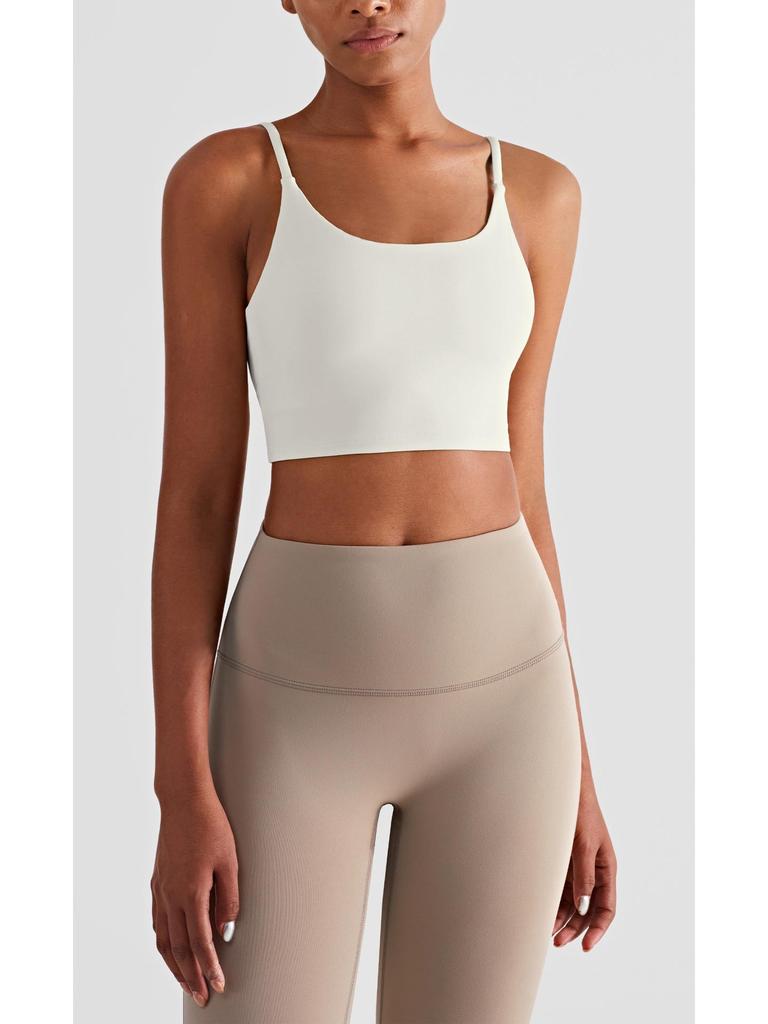 NULS Double-Sided Brocade Women's Sports Bra - Padded Naked Feel Vest for Yoga & Running Fitness