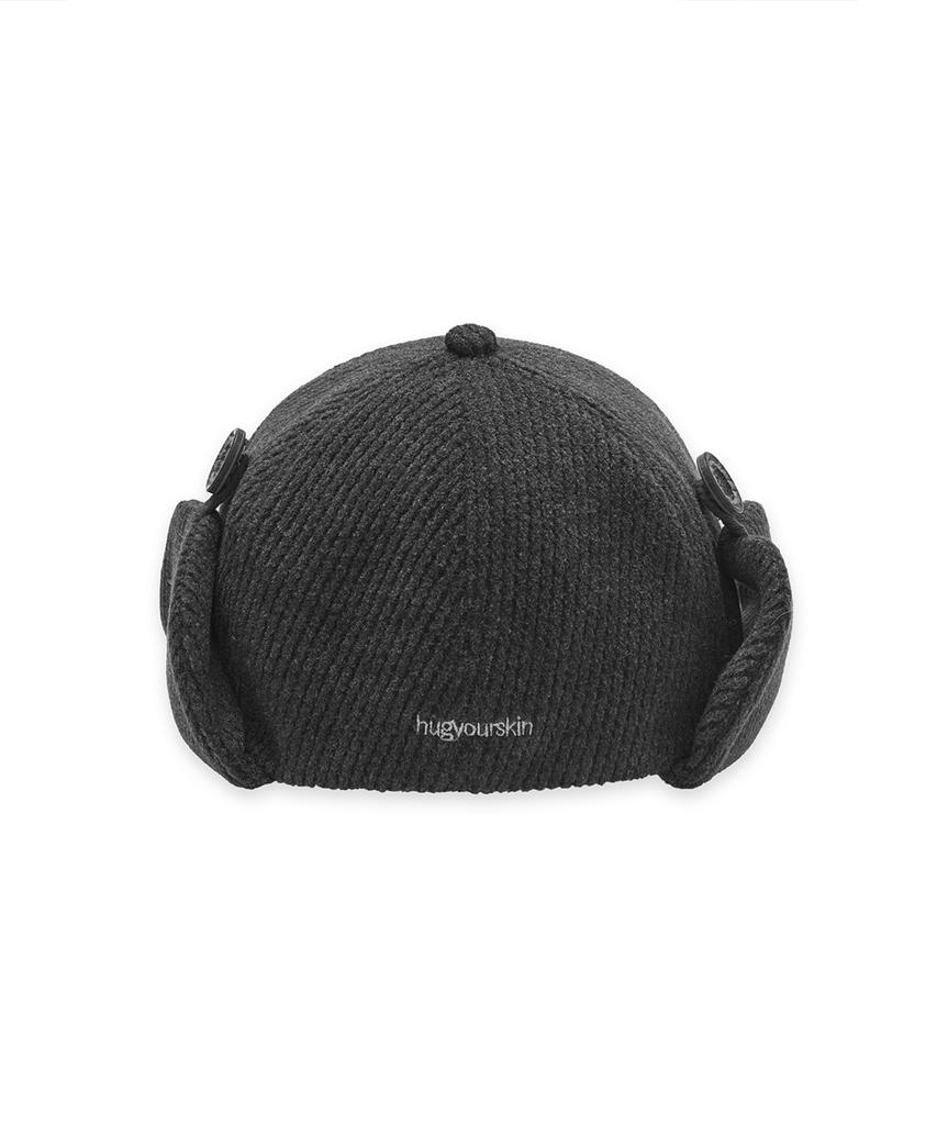 HUG YOUR SKIN Trooper Flap Button Cap (Charcoal)