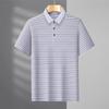 Herren Plus Size Gestreiftes Kurzarm-Polohemd