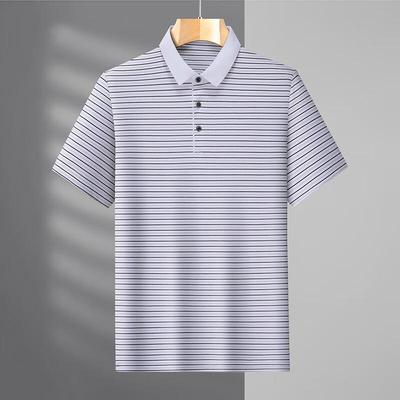 Polo a maniche corte a righe da uomo taglie forti
