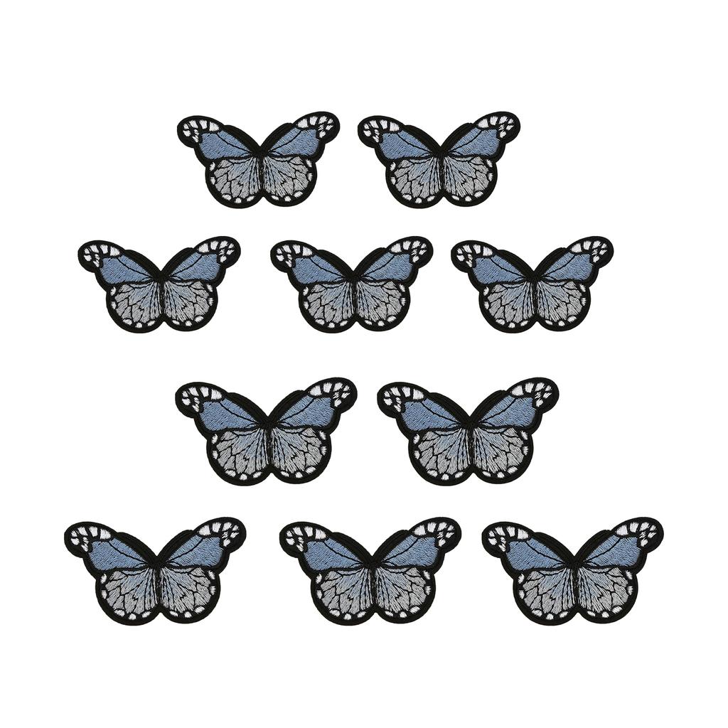 10 Stück Gestickte Applikation Schmetterling Aufnäher Aufbügeln Schmetterling Aufnäher für Kinderkleidung Jeans Jacken Kleid Hut Tasche