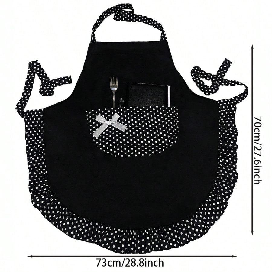 1pc Bowknot Apron, Cute Retro Style Woman Kitchen Sexy Vintage Apron With Pockets, Gift For Mother's Day
