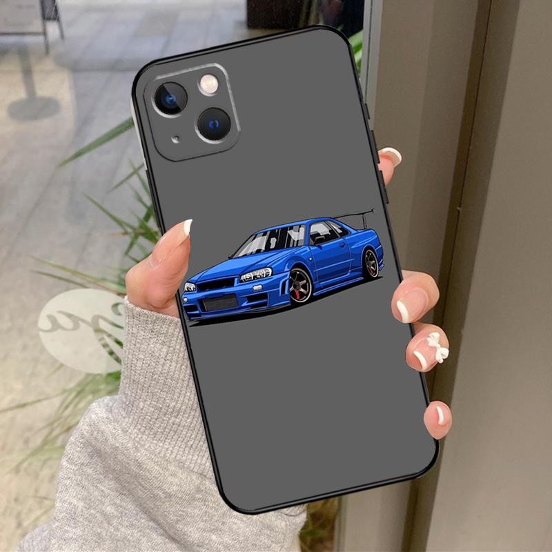 Sports Car JDM Drift Case For iPhone 17 Air 16 15 14 13 11 12 Pro Max Plus 12 13 Mini 16e 17 Pro Max Back Cover