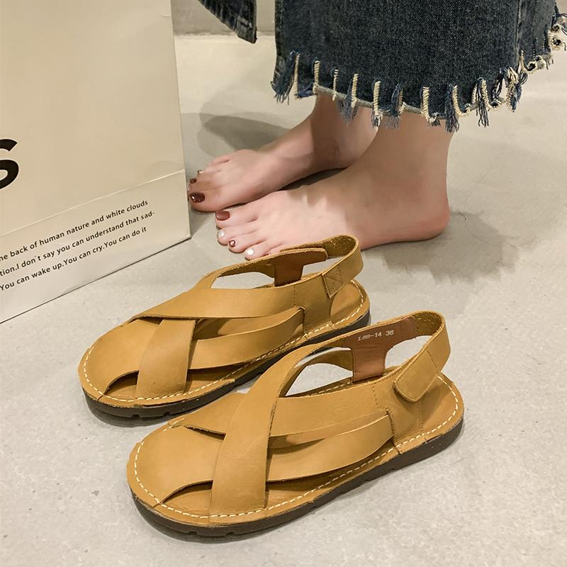 

New Women Sandals Summer Open Toe Women s Shoes Ladies Flat Sandals for Women Non-Slip Comfortable Lightweight Walking Sandals 35 коричневый