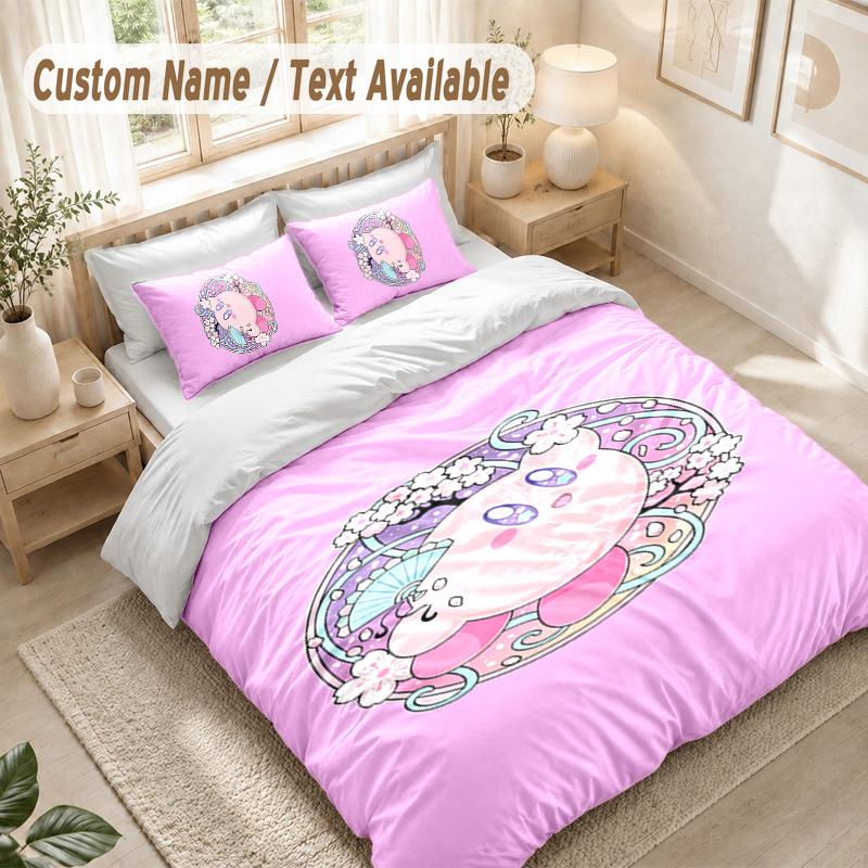 Kirby Bettwäsche Set, 1 Bettbezug & 2 Kissenbezüge Weich Bequem Schlafzimmer Heimtextil Dekor