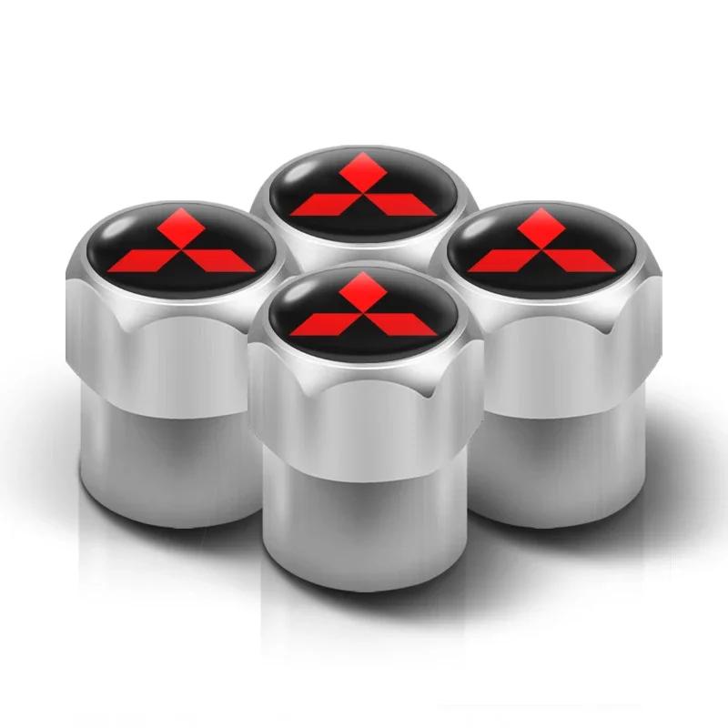 4PC Metal Car Badges Wheel Tire Valve Caps Covers Auto Accessories For Mitsubishi Ralliart Lancer EX Outlander 3 Pajero 4 ASX