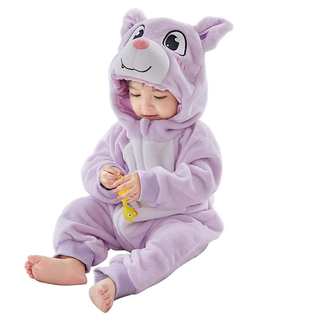 MICHLEY Carniva Baby Rompers Winter Clothes Flannel Hooded Bodysuits Pajamas Animals Overall Jumpsuit For Girls Boys Kids