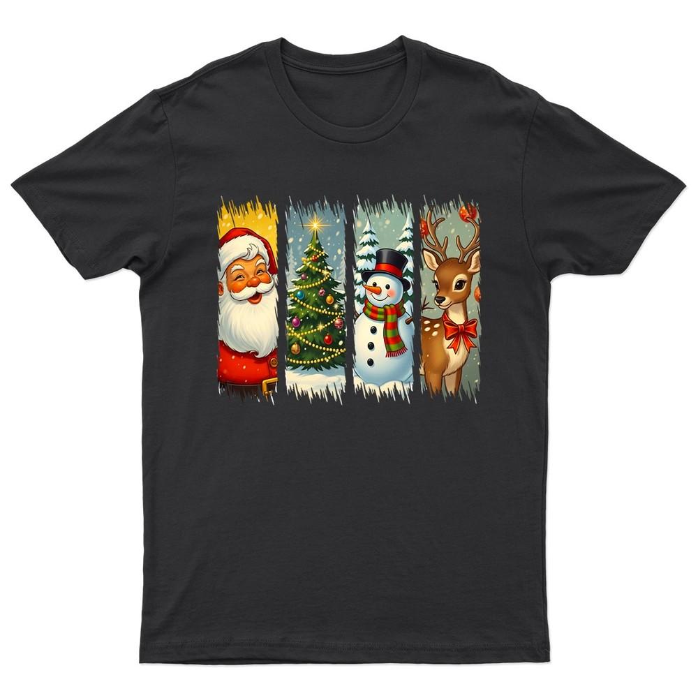Christmas Holiday Santa SnowUnisex TShirt Unisex Gift Retro Funny Unisexs Vintage
