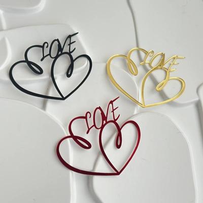 Neue Liebe Hochzeit Cupcake Topper Gold Schwarz Rot Kein Kleben Acryl Kuchen Topper Für Geburtstag Hochzeitsfeier Zubehör Kuchen Dekorationen