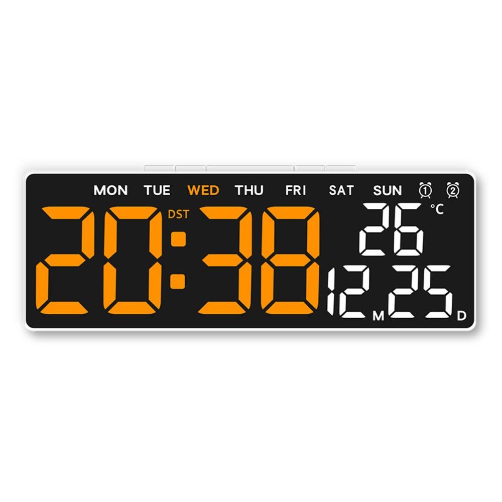 2 Alarms Large Digital Clock 12/24H Format Dual Control Table Clock Alarm Clock  for Living Room
